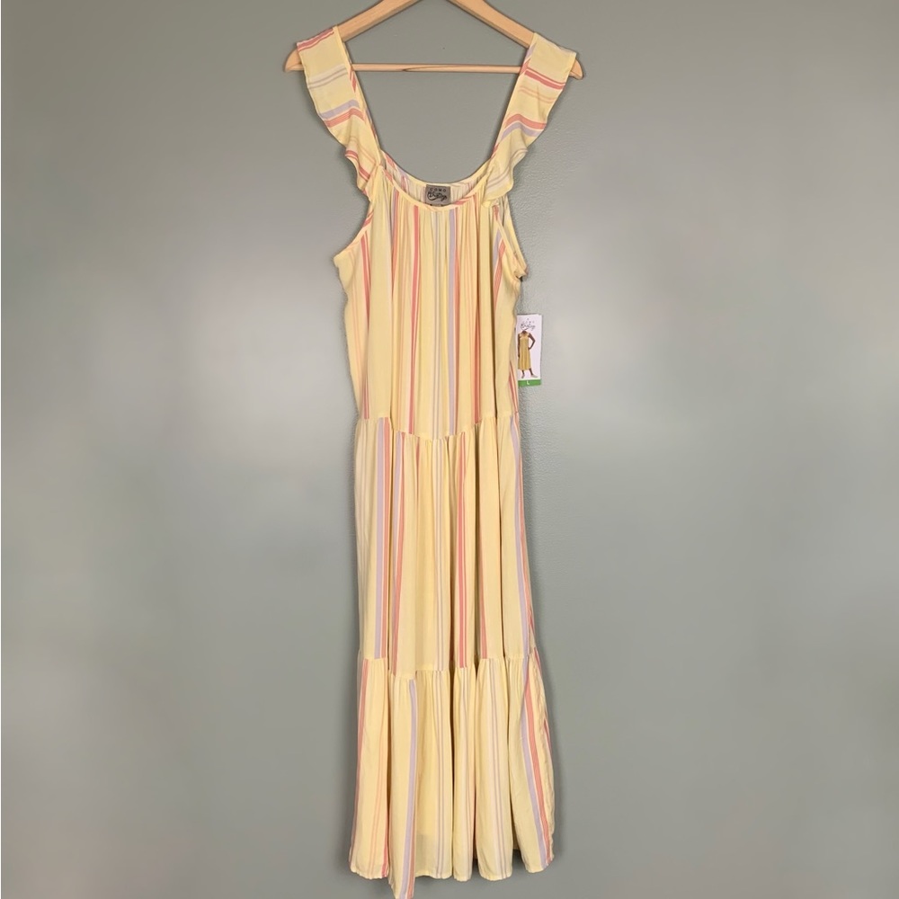 NWT Como Vintage Yellow Casual Sleeveless Dress Size Large